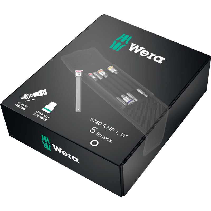 Afbeelding laden in galerijviewer, Wera 8740 a hf 1 zyklop bitdoppen set binnenzeskant dopsleutel (zwart zilver, 5-delig, met vasthoudfunctie, 1 4 -aandrijving)
