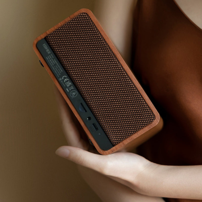 Afbeelding laden in galerijviewer, Edifier mp230 retro bluetooth speaker luidspreker (houtkleur, bluetooth, microsd, aux, usb-c)
