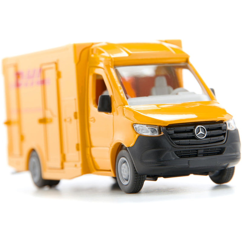 Afbeelding laden in galerijviewer, Siku 1920, mercedes-benz sprinter dhl pakketservice, 1:50, metaal kunststof, geel, speelgoedauto, deuren die open kunnen, afneembaar dak
