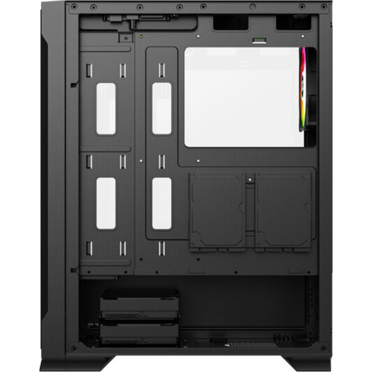 Xyz pc gear airone 300-x mesh midi tower behuizing (zwart | 1x usb-a | 1x usb-c | tempered glass)