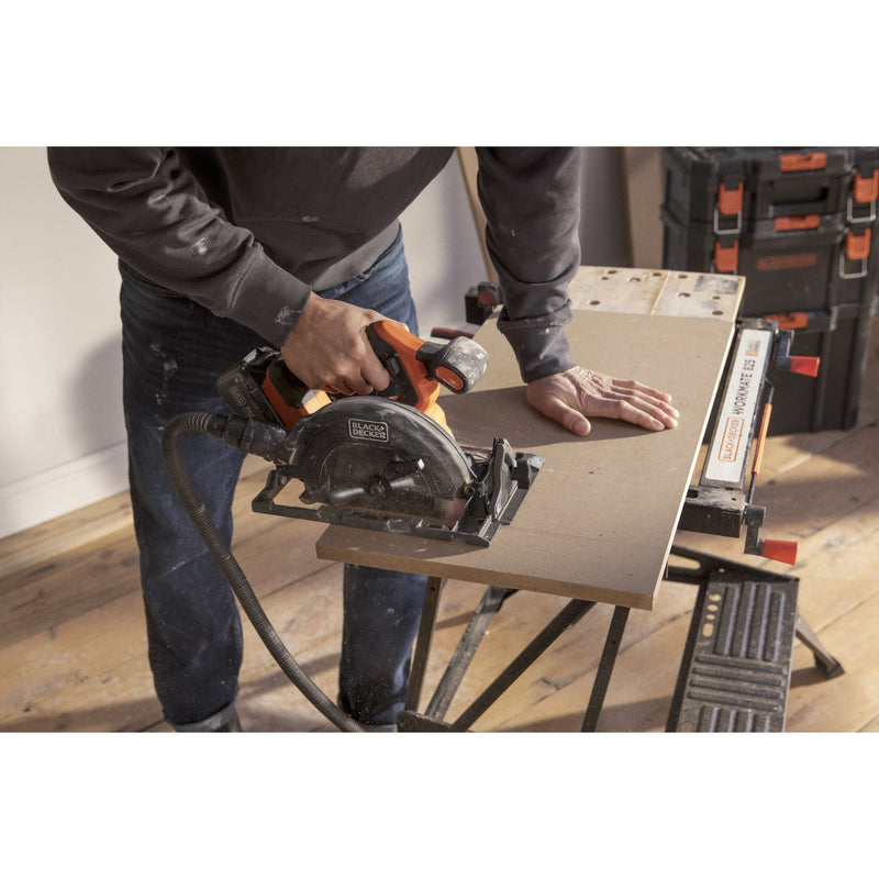 Afbeelding laden in galerijviewer, Black+decker 18v brushless cirkelzaag 165mm handcirkelzaag (zwart oranje, accu en oplader niet inbegrepen)
