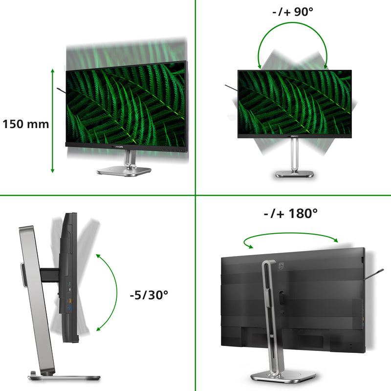 Afbeelding laden in galerijviewer, Philips 27b2g5601 27 monitor (zilver zwart, hdmi, displayport, usb, lan, audio)
