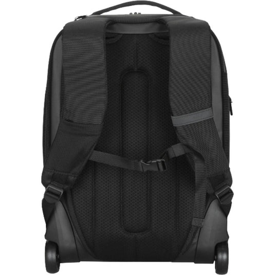 Targus 15.6” ecosmart mobile tech traveler rolling backpack trolley (zwart)