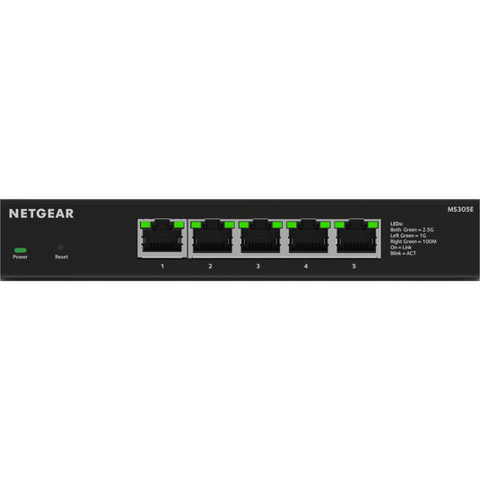 Netgear 5-port 2.5g multi-gigbit ethernet plus switch (ms305e) (zwart, managed)