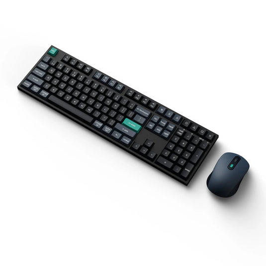 Keychron b36 keyboard and bm25 mouse wireless combo desktopset (zwart, us lay-out (qwerty), scissor switches, 100%, abs, usb-c | 2.4 ghz | bluetooth, 400-2400 dpi)