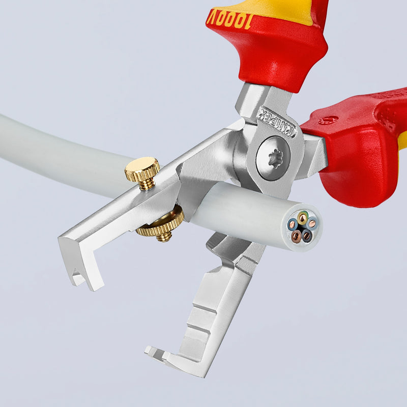 Afbeelding laden in galerijviewer, Knipex 15 mm 187 mm strix® striptangen met kabelschaar - vde - capaciteit - 13 66 180
