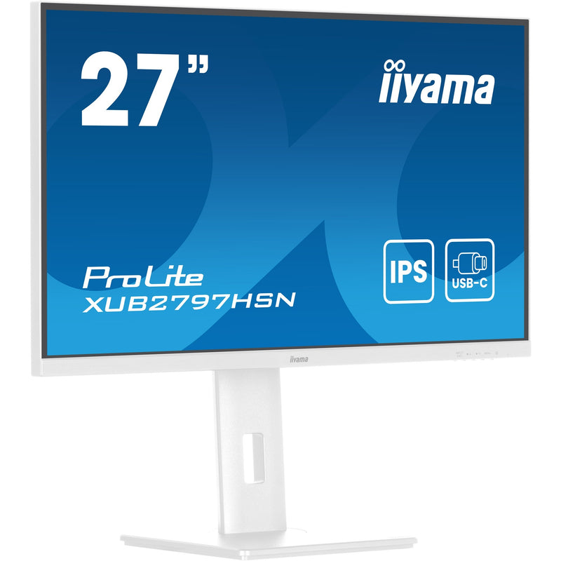 Afbeelding laden in galerijviewer, Iiyama prolite xub2797hsn-w2 27 monitor (wit, hdmi, displayport, 2x usb-a, 3x usb-c, rj-45)

