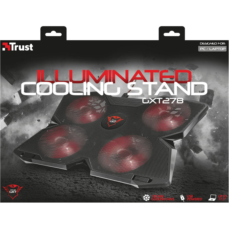 Afbeelding laden in galerijviewer, Trust gxt 278 yozu notebook cooling stand laptopkoeler (zwart, 20817, rode leds)
