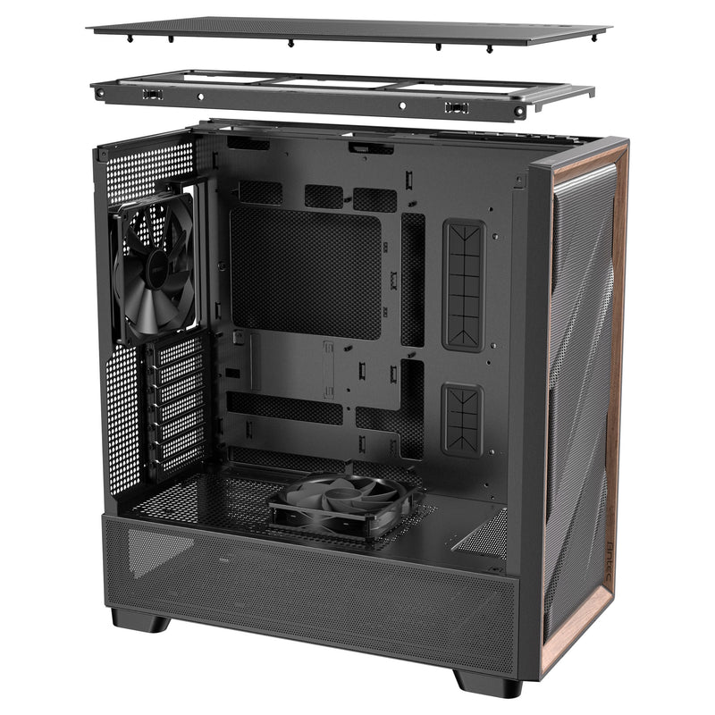 Afbeelding laden in galerijviewer, Antec flux se midi tower behuizing (zwart | 2x usb-a | 1x usb-c)
