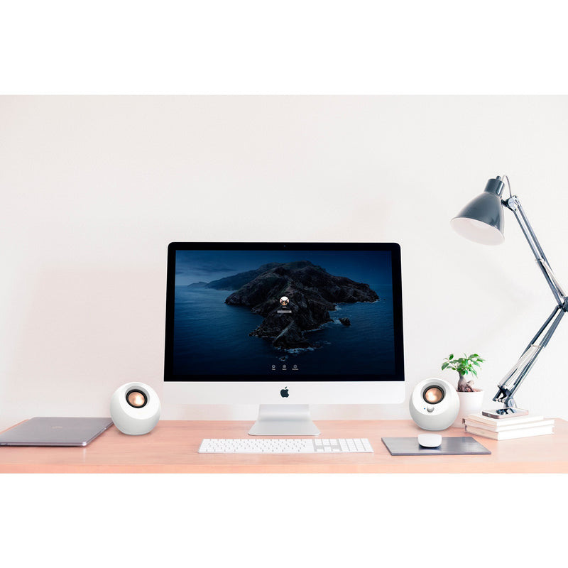 Afbeelding laden in galerijviewer, Creative pebble v3 pc-luidspreker (wit, bluetooth, usb-c, aux)
