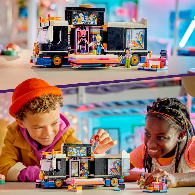 Afbeelding laden in galerijviewer, Lego friends - toerbus van popster constructiespeelgoed (42619)
