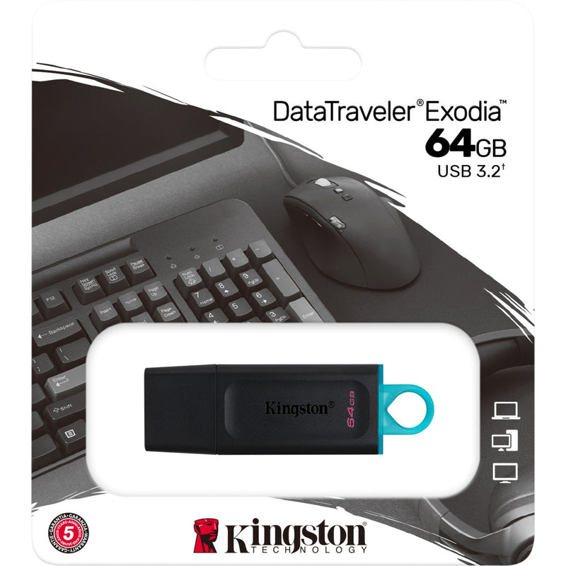 Afbeelding laden in galerijviewer, Kingston datatraveler exodia 64 gb usb-stick (zwart turquoise, dtx 64gb)
