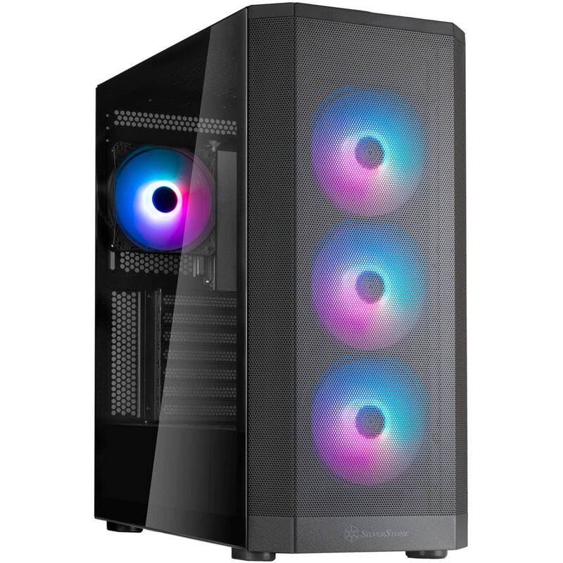 Afbeelding laden in galerijviewer, Silverstone fara 514x midi tower behuizing (zwart | 2x usb-a | 1x usb-c | rgb | tempered glass)

