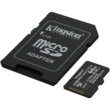 Kingston canvas select plus 64 gb microsdxc geheugenkaart (zwart, uhs-i u1, class 10, v10, incl. sd adapter)