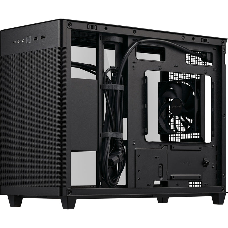 Afbeelding laden in galerijviewer, Asus prime ap201 mini tower behuizing (zwart | 2x usb-a | 1x usb-c | tempered glass)
