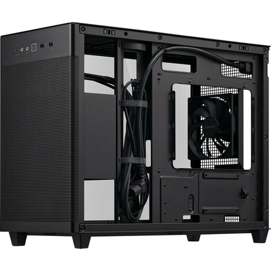 Asus prime ap201 mini tower behuizing (zwart | 2x usb-a | 1x usb-c | tempered glass)