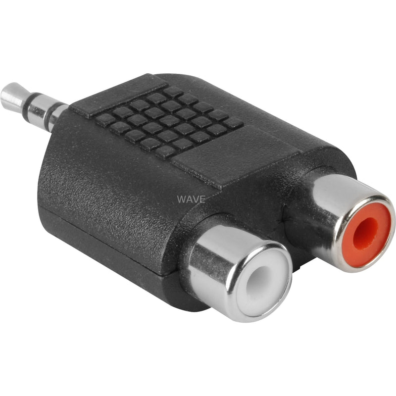 Afbeelding laden in galerijviewer, Goobay adapter 3,5mm jack > 2x tulp (zwart, stereo)
