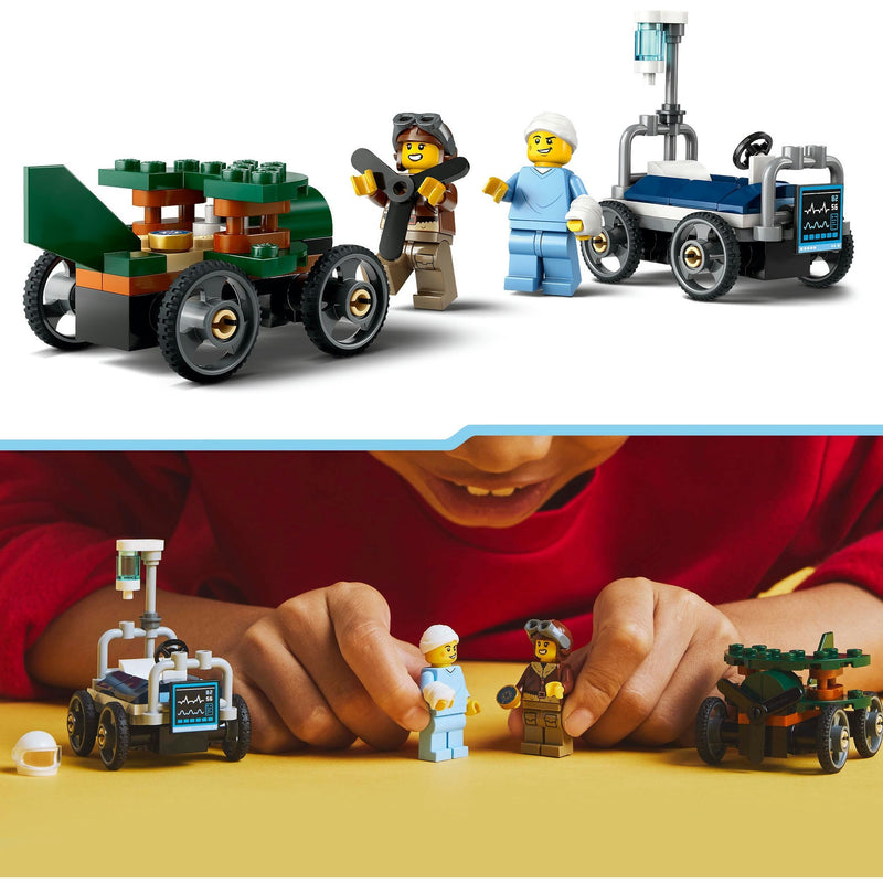 Afbeelding laden in galerijviewer, Lego city - raceautopakket: vliegtuig vs. ziekenhuisbed constructiespeelgoed (60459 | zeepkistenraceset)

