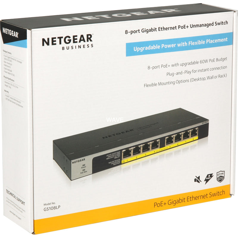 Afbeelding laden in galerijviewer, Abi schakelaar netgear gs108lp-100eus gs108lp zwart
