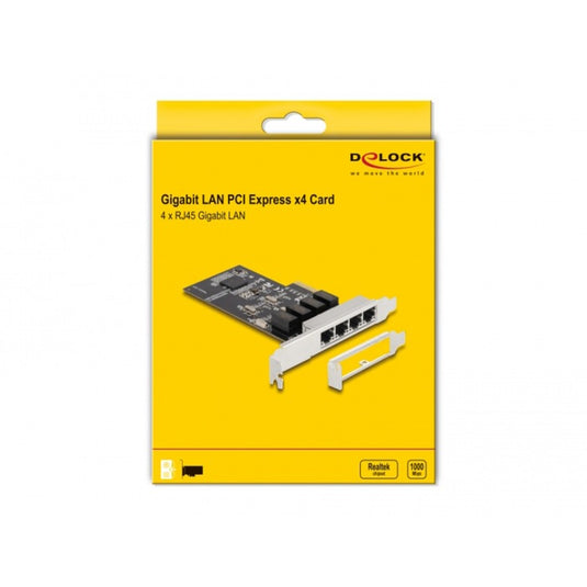 Delock pci express x4 card 4 x rj45 gigabit lan netwerkadapter