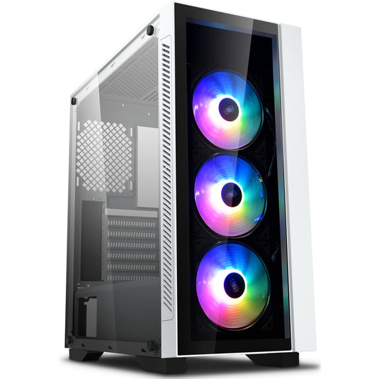 Deepcool matrexx 55 v3 add-rgb 3f midi tower behuizing (wit | 3x usb-a | rgb)