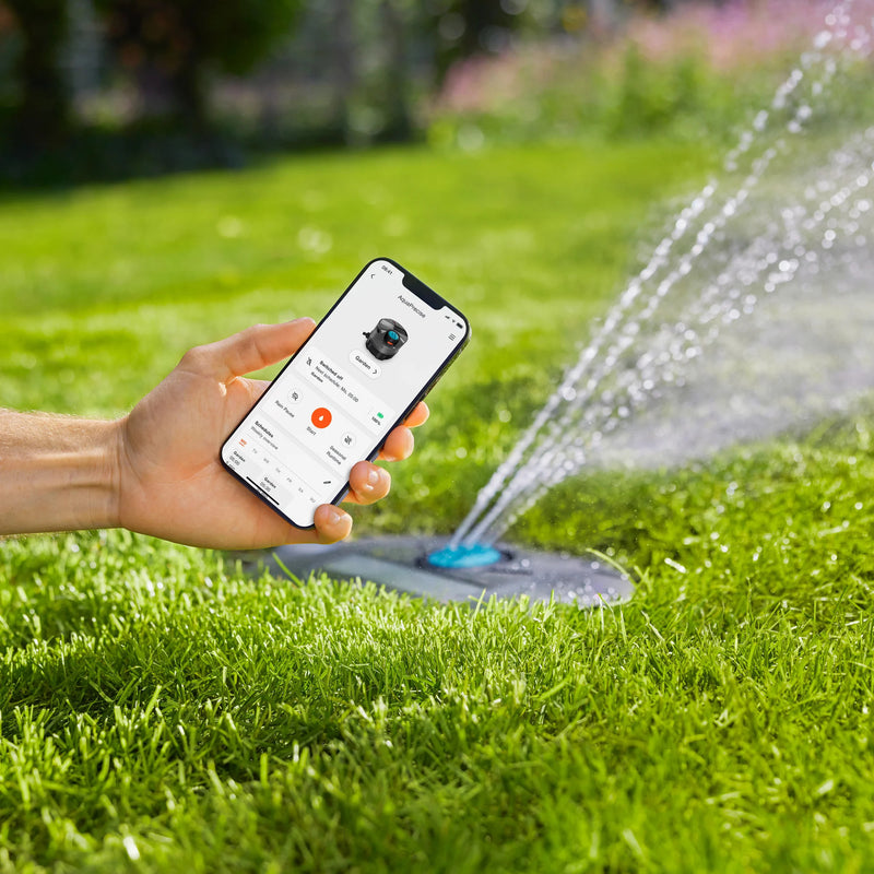 Afbeelding laden in galerijviewer, Gardena complete set pipeline irrigatiesysteem aquaprecise op zonne-energie voor gazon sprinklersysteem (grijs turquoise)
