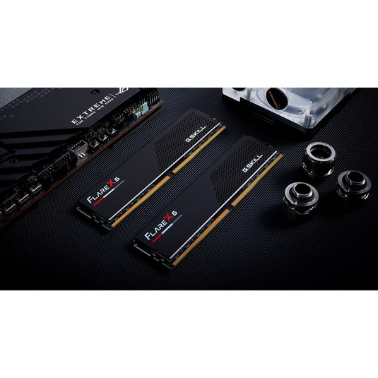 G.skill 64 gb ddr5-6000 (2x 32 gb) kit werkgeheugen (zwart, f5-6000j3040g32gx2-fx5, flare x5, expo)