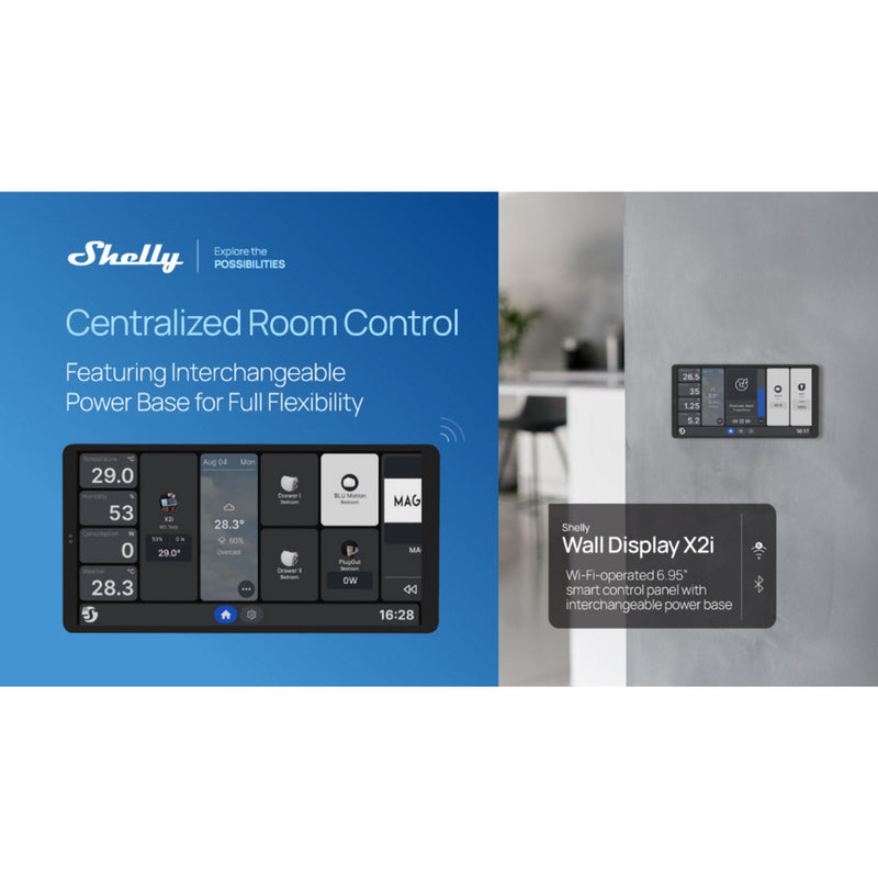 Afbeelding laden in galerijviewer, Shelly wall display x2i bedieningspaneel (zwart, touchscreen, wi-fi 6, bluetooth 5.4)
