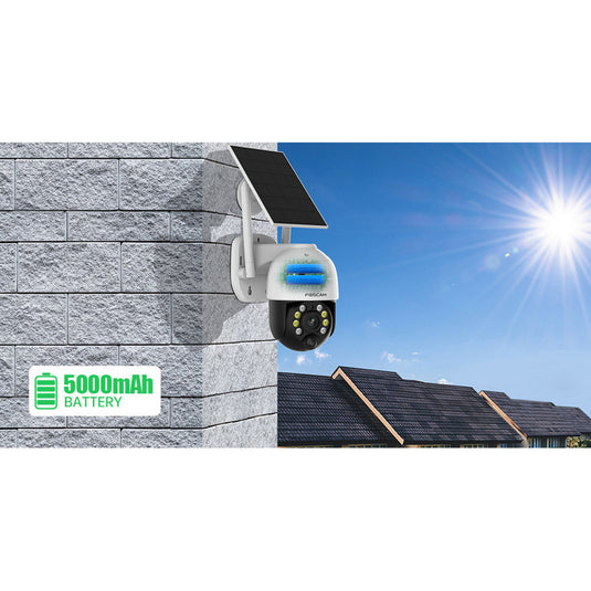 Foscam b4, 100% draadloze 2k 4mp pan tilt batterijcamera (wit)