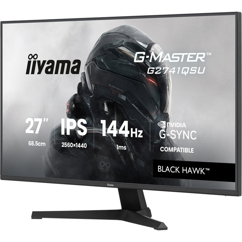 Afbeelding laden in galerijviewer, Iiyama g-master black hawk g2741qsu-b1 27 gaming monitor (zwart, hdmi, displayport, 2x usb-a, usb-b, 144 hz)
