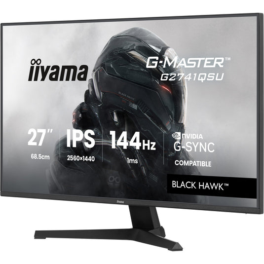 Iiyama g-master black hawk g2741qsu-b1 27 gaming monitor (zwart, hdmi, displayport, 2x usb-a, usb-b, 144 hz)