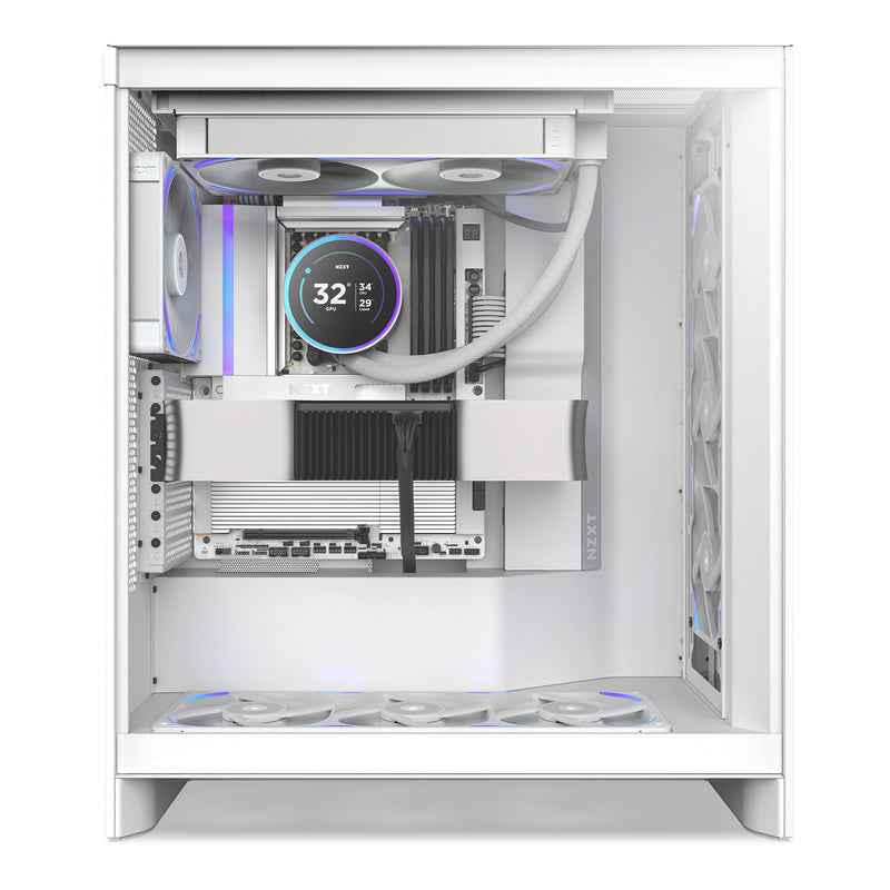Afbeelding laden in galerijviewer, Nzxt performance fan f280x rgb case fans (wit, 2 stuks, 280 x 140 x 30 mm, pwm)
