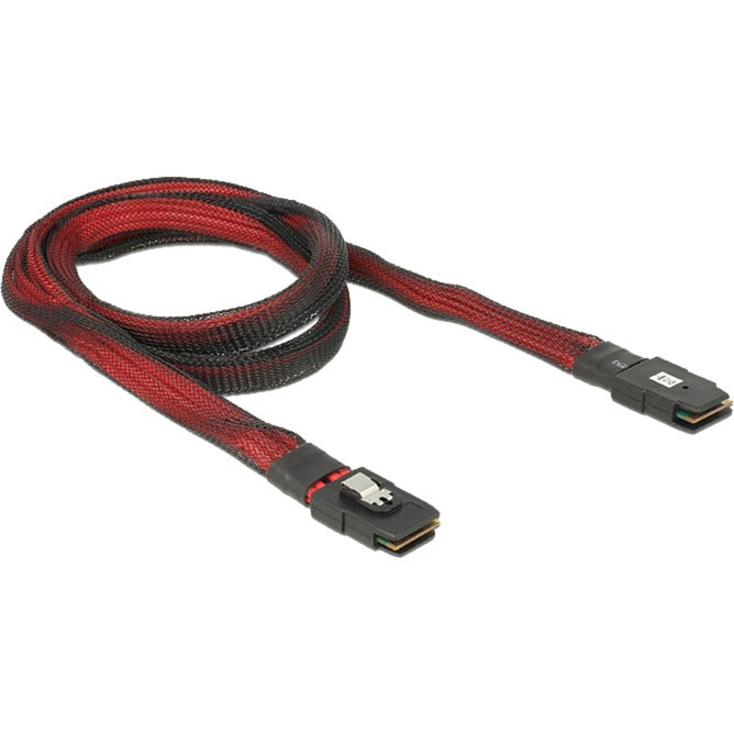 Afbeelding laden in galerijviewer, Delock mini sas sff-8087 > mini sas sff-8087 kabel (rood zwart, 1 meter)
