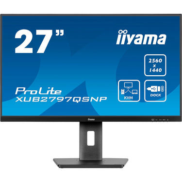 Iiyama prolite xub2797qsnp-b1 27 monitor (zwart (mat), hdmi, displayport, 3x usb-a, 3x usb-c, rj-45)