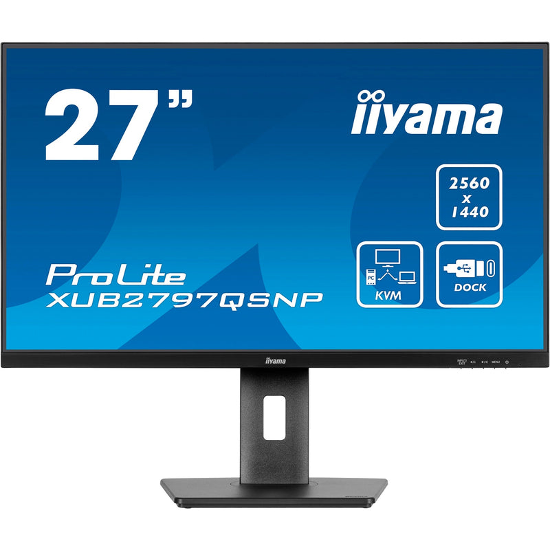 Afbeelding laden in galerijviewer, Iiyama prolite xub2797qsnp-b1 27 monitor (zwart (mat), hdmi, displayport, 3x usb-a, 3x usb-c, rj-45)

