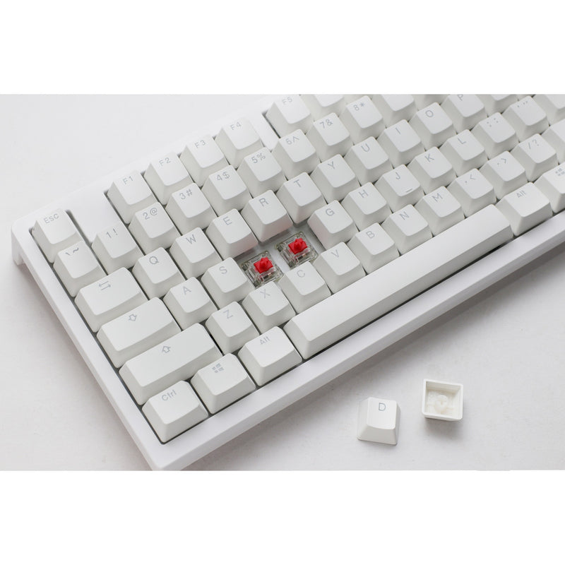 Afbeelding laden in galerijviewer, Ducky zero 6108 pure white rgb mechanisch gaming toetsenbord (wit, us lay-out (qwerty), cherry mx2a speed silver, 100%, rgb leds, double-shot pbt, hot swap, 2.4ghz | bluetooth | usb-c)
