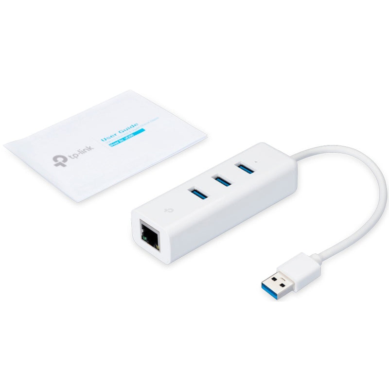 Afbeelding laden in galerijviewer, Tp-link ue330 3-port usb 3.0 + gigabit lan usb-hub (wit)
