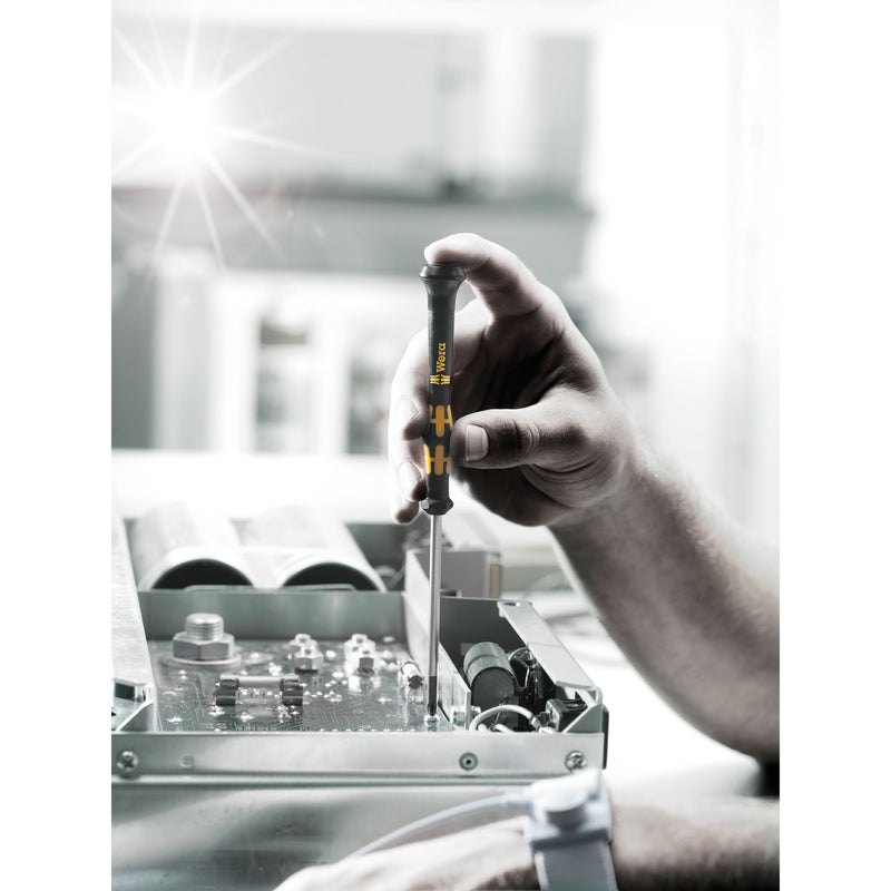 Afbeelding laden in galerijviewer, Wera micro esd schroevendraaierset met rek (zwart geel, 6-delig)
