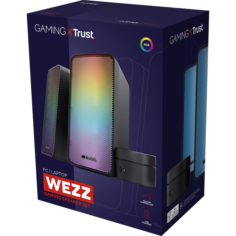 Afbeelding laden in galerijviewer, Trust gxt 611 wezz illuminated 2.0 rgb speaker set pc-luidspreker (zwart, rgb leds)
