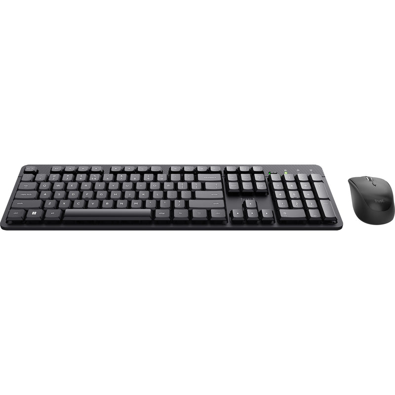 Afbeelding laden in galerijviewer, Trust ody ii stille draadloze toetsenbord- en muisset desktopset (zwart, us lay-out (qwerty), membraan, 100%, 800 dpi - 1.600 dpi)
