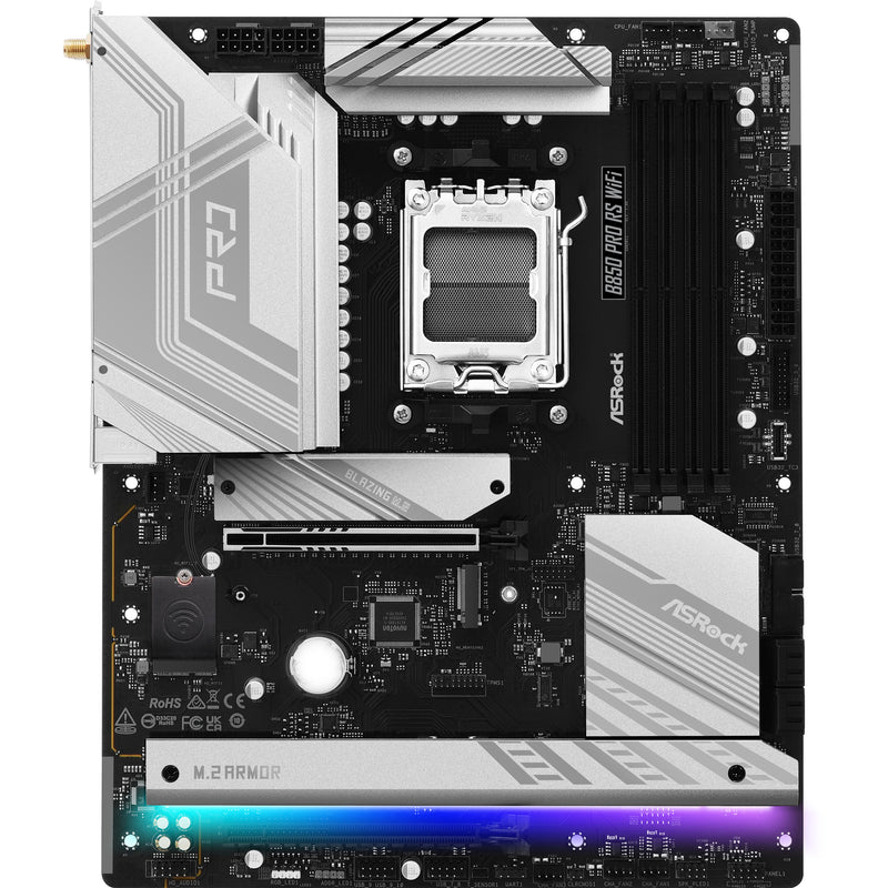 Afbeelding laden in galerijviewer, Asrock b850 pro rs wifi socket am5 moederbord (raid, 2,5gb-lan, wlan, bt, sound, atx)
