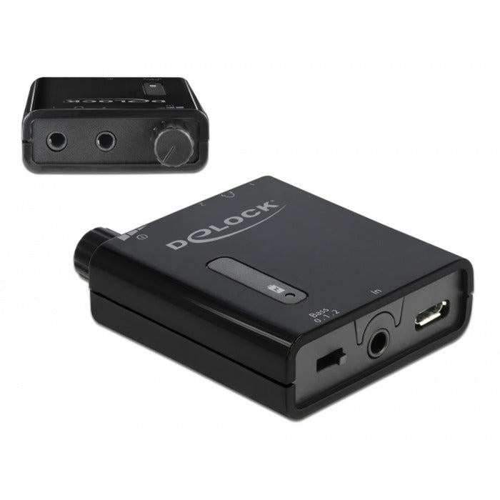 Afbeelding laden in galerijviewer, Delock portable stereo hoofdtelefoon versterker (zwart)
