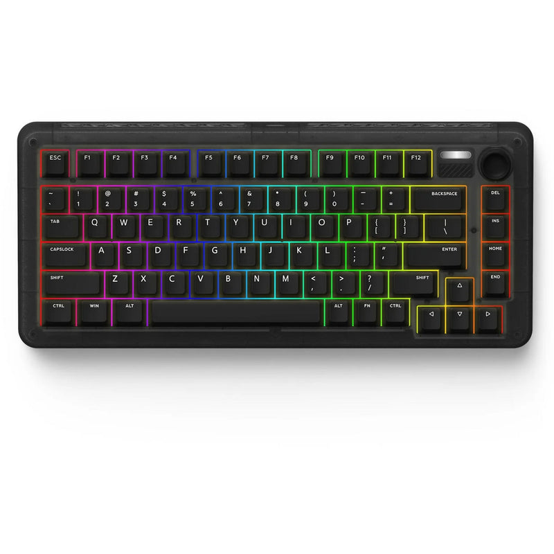 Afbeelding laden in galerijviewer, Iqunix zx75 dark side wireless mechanical keyboard (zwart, us lay-out (qwerty), cherry mx brown, 75%, rgb leds, hot-swappable, double-shot pbt, 2.4ghz | bluetooth 5.1 | usb-c)
