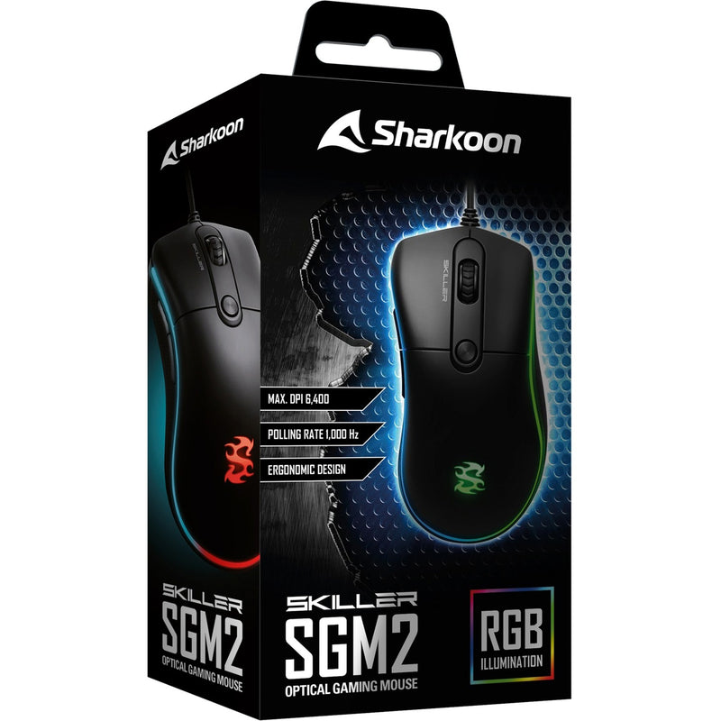 Afbeelding laden in galerijviewer, Sharkoon skiller sgm2 optische gaming muis (zwart, 400 - 6400 dpi, rgb leds)
