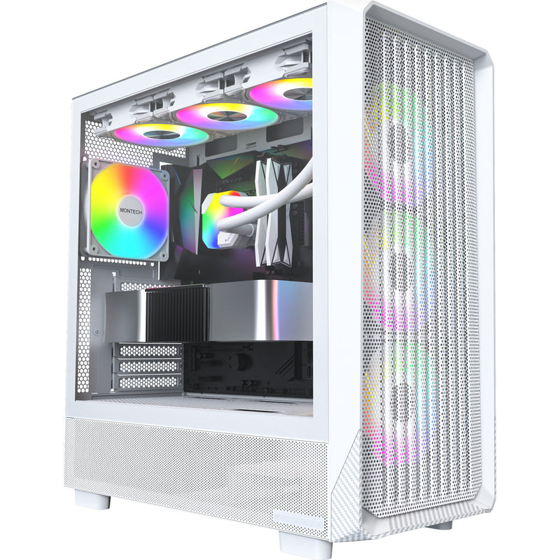 Afbeelding laden in galerijviewer, Montech x5 midi tower behuizing (wit | 2x usb-a | 1x usb-c | tempered glass)
