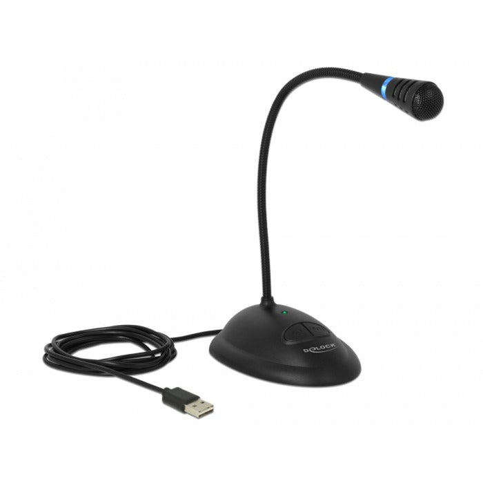 Afbeelding laden in galerijviewer, Delock usb gooseneck microphone microfoon (zwart)
