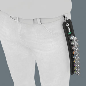 Wera belt b 3 torx® hf zyklop bitdoppen set torx dopsleutel (zwart zilver, met vasthoudfunctie, 3 8 -aandrijving, 9-delig)