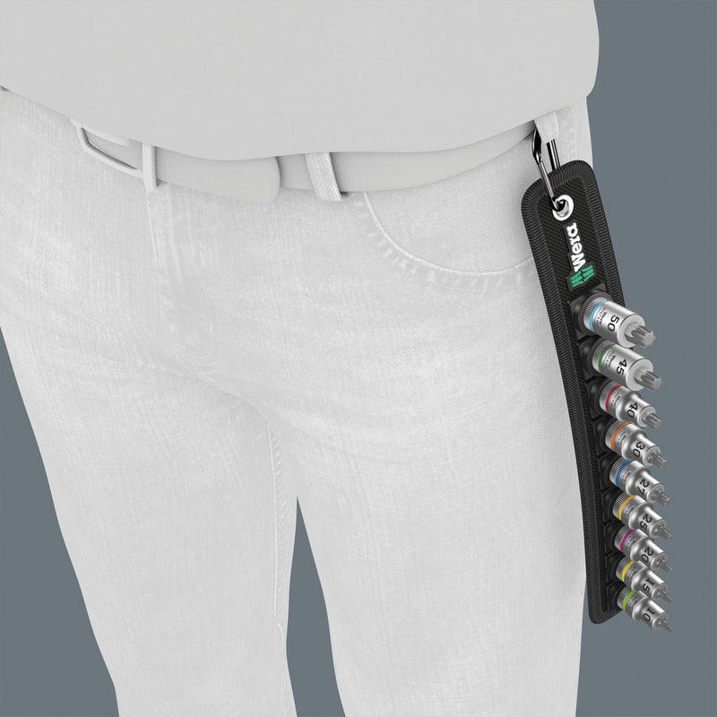 Afbeelding laden in galerijviewer, Wera belt b 3 torx® hf zyklop bitdoppen set torx dopsleutel (zwart zilver, met vasthoudfunctie, 3 8 -aandrijving, 9-delig)
