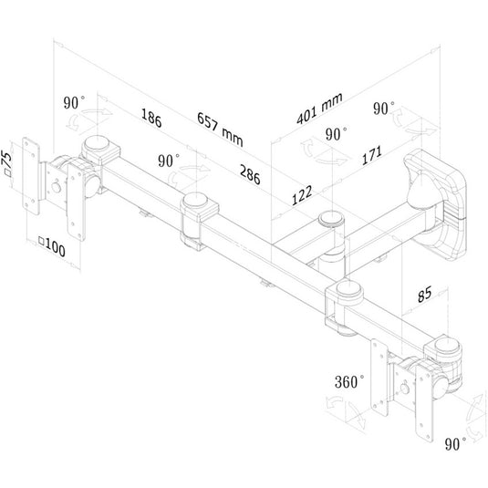 Neomounts fpma-w960d flatscreen wandsteun bevestiging (zwart)