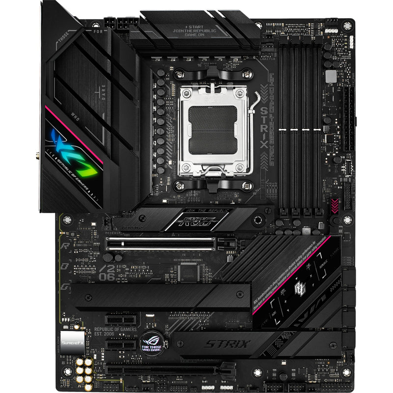 Afbeelding laden in galerijviewer, Asus rog strix b650e-f gaming wifi socket am5 moederbord (zwart, raid, 2.5 gb-lan, wi-fi 6e, bt 5.2, sound, atx)
